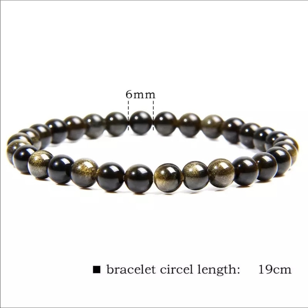 Natural reflective golden obsidian bracelets - Picture 6 of 7
